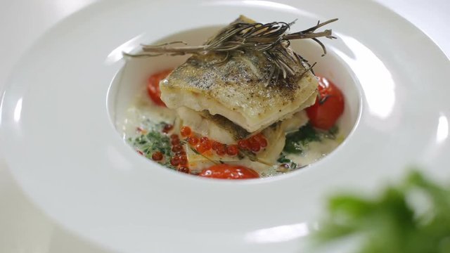 baked white fish cod steak