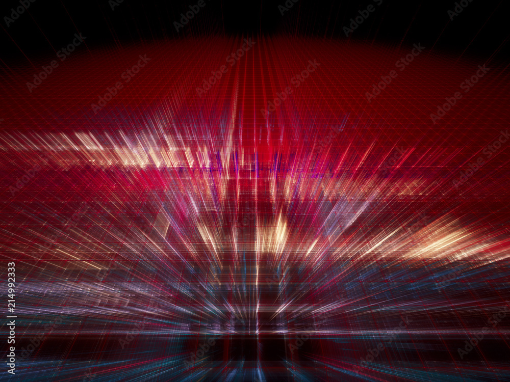Poster abstract background element. fractal graphics 3d illustration. composition of repeating grids. infor