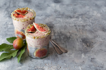 Chia pudding with fresh fig