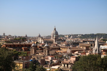 Fototapeta na wymiar View from park Villa Borghese to Rome, Italy