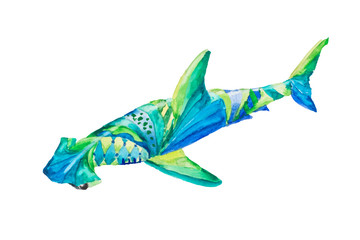 Hammer Fish Fantastic Watercolor