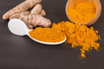 Turmeric - Curcuma longa root and turmeric powder