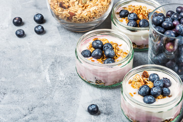 Yogurt with Homemade Granola and Blueberries