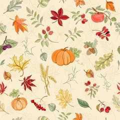 Assortment autumn seamless pattern - 214996323