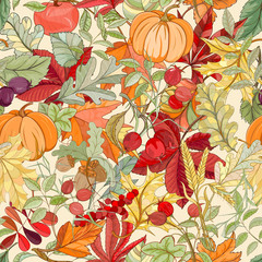 Assortment autumn seamless pattern
