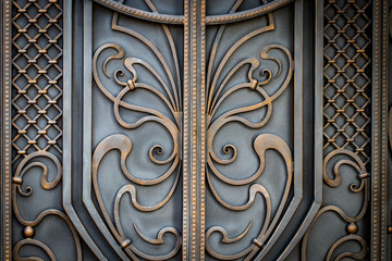 The fragment of forged metal products. close-up