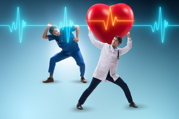 Man doctor in cardiology telemedicine concept