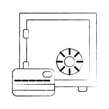 safe and credit card sketch clip art preview