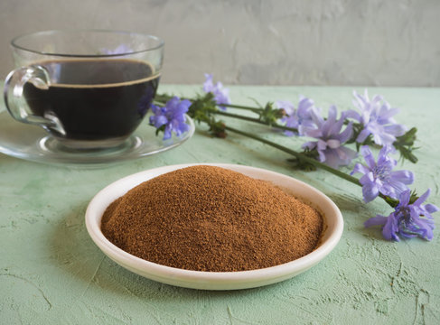 Diabetic coffee with chicory. Alternative replacement for black coffee.