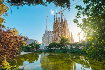 Foto op Plexiglas La Sagrada Familia in summer © pcusine