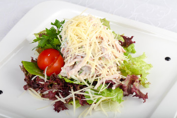 Salad with ham