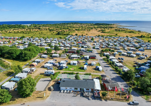 Hallevik sea camping in summer scenery