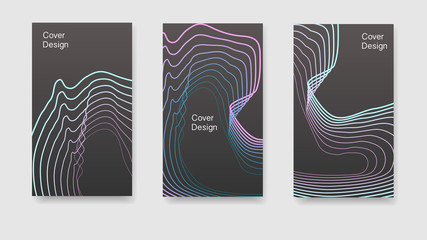 Gradient curved lines against a gray background