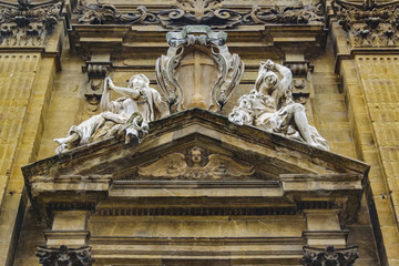 Baroque Style Church Facade Low Angle View