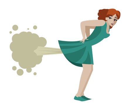 woman throwing a fart