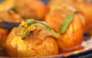 Traditional spicy egg curry of Indian subcontinent