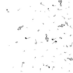 black music notes isolated on white background. Vector illustration
