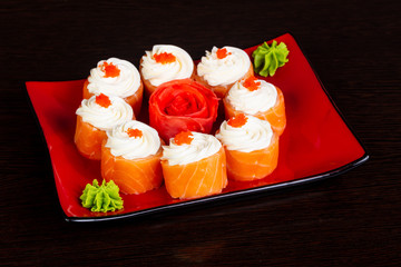 Japanese roll with salmon