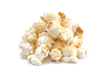 Chili Flavored Popcorn on a White Background