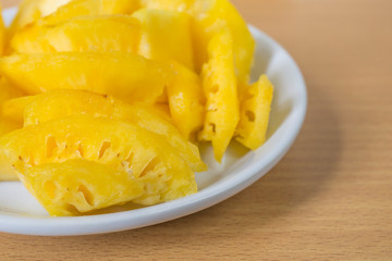 Pineapple on table