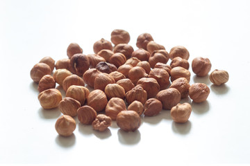 Heap of hazelnuts
