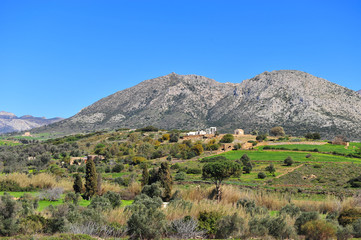 Naklejka premium Demeter temple and natural landscape, Naxos