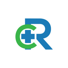 cR Initial Letter medical Logo vector element. medical Initial Letter Logo template