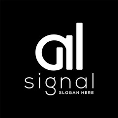 A letter with signal logo vector template