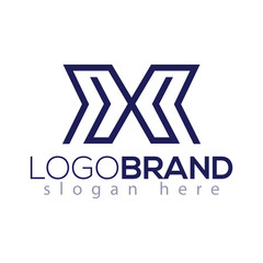 Fototapeta premium X Letter line logo vector element. letter line logo template