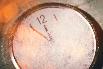 Close-up photo of vintage clock on wall
