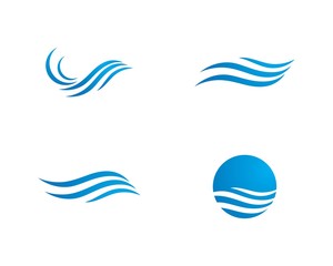 Fototapeta na wymiar Water Wave symbol and icon Logo Template