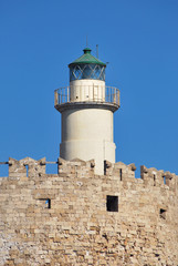 Fototapeta na wymiar Rhodes Landmark The medieval lighthouse