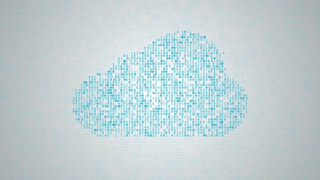 Cloud computing concept, icons make a cloud, abstract information technology animation