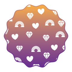 rainbow and diamonds pattern