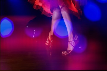 Man and woman dancing Salsa