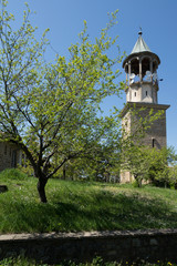 Naklejka premium Medieval buildings in Lyaskovski Monastery St. Peter and St. Paul near village of Arbanasi, Veliko Tarnovo region, Bulgaria