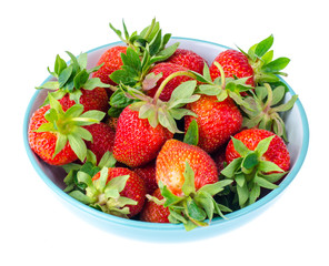 Fresh ripe strawberry in bowl