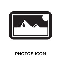 photos icons isolated on white background. Modern and editable photos icon. Simple icon vector illustration.