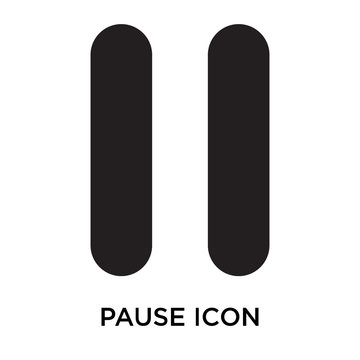 Pause Icons Isolated On White Background. Modern And Editable Pause Icon. Simple Icon Vector Illustration.