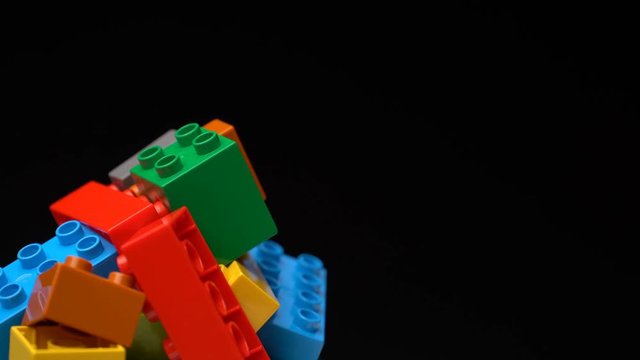footage motion colorful plastic constructor rotate background texture.