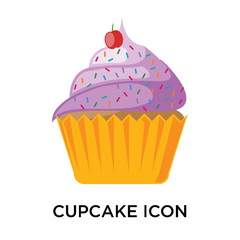 cupcake icons isolated on white background. Modern and editable cupcake icon. Simple icon vector illustration.