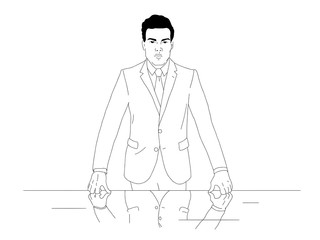 Young Business Man in Power Pose