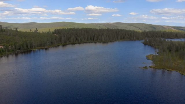 Drone footage of a small fishing lake in Dalarna, Sweden