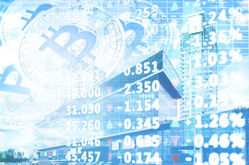 Exterior of modern business center. Futuristic architecture concept.