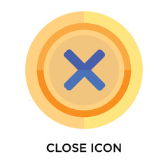 Fototapeta premium Close icon vector sign and symbol isolated on white background, Close logo concept