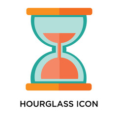 Hourglass icon vector sign and symbol isolated on white background, Hourglass logo concept