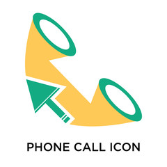 Phone call icon vector sign and symbol isolated on white background, Phone call logo concept