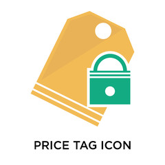 Price tag icon vector sign and symbol isolated on white background, Price tag logo concept