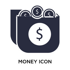 Money icon vector sign and symbol isolated on white background, Money logo concept