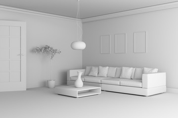 model of modern interior design living room - 215015709